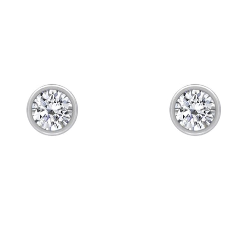 Zlaté bezel náušnice s 0.16ct diamantmi Delilah