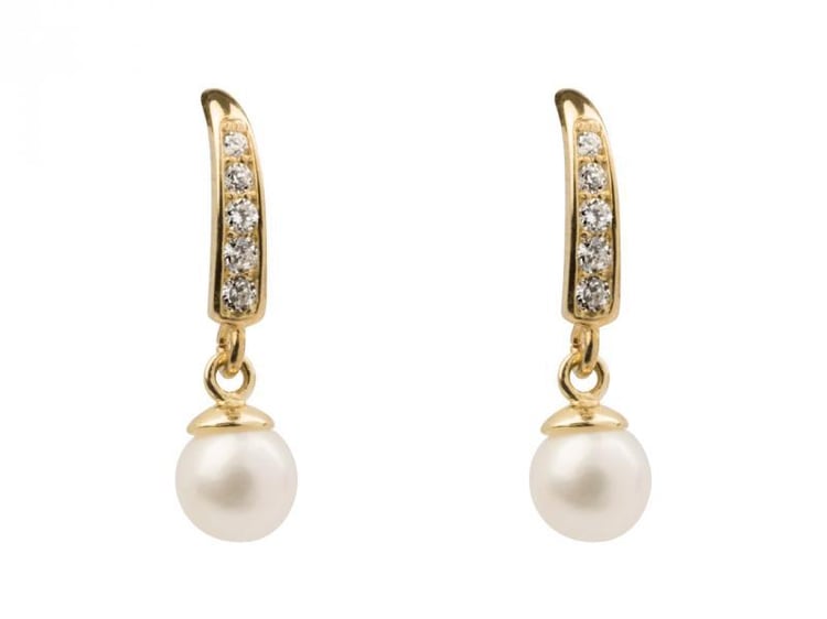 Perlové náušnice zo zlata Bambra 55618