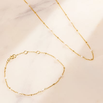 Strieborná kolekcia s perlami Marcye