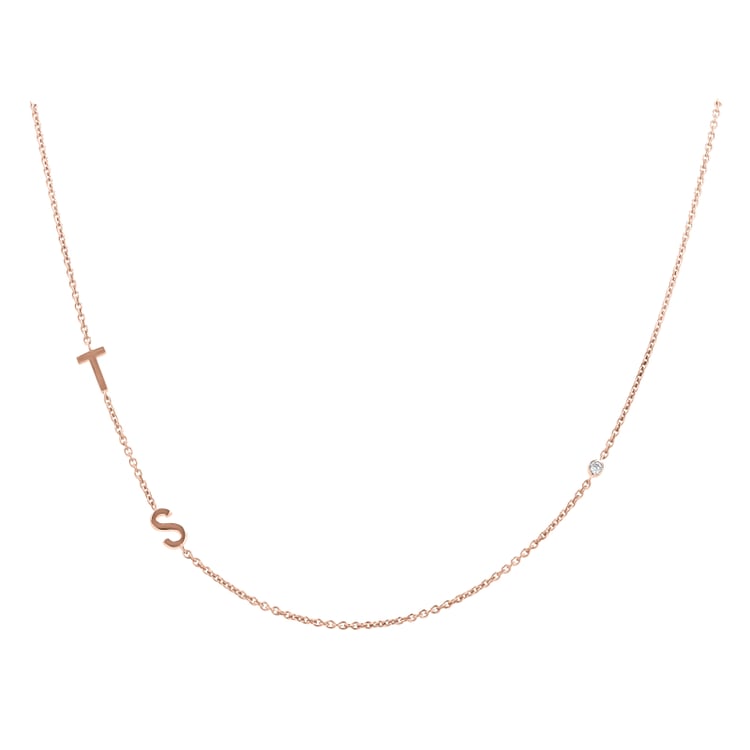 Náhrdelník s 2 písmenami vašej voľby a lab-grown diamantom Lupe 145481