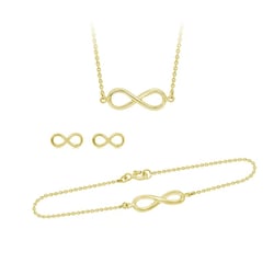 Zlatý fashion set šperkov s motívom nekonečna Infinity