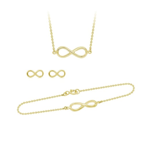 Zlatý fashion set šperkov s motívom nekonečna Infinity