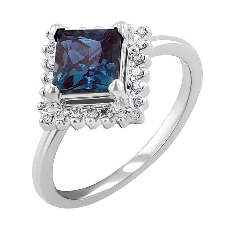 Prsteň s alexandritom a lab-grown diamantmi Kamal