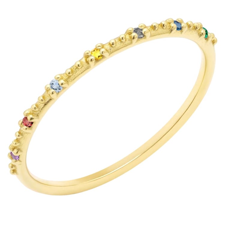 Minimalistický prsteň s drahokamami podľa vášho výberu Tess