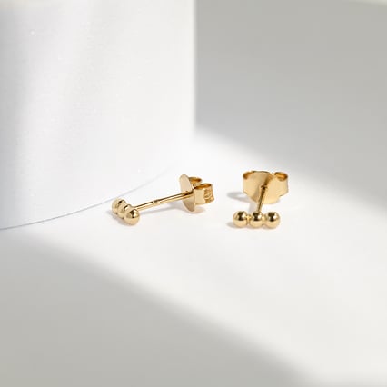 Strieborné náušnice s tromi guličkami Fern