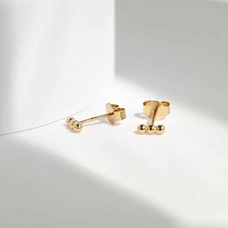 Strieborné náušnice s tromi guličkami Fern 143519