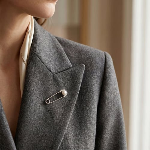 Elegantná strieborná brošňa s bielou perlou Ying
