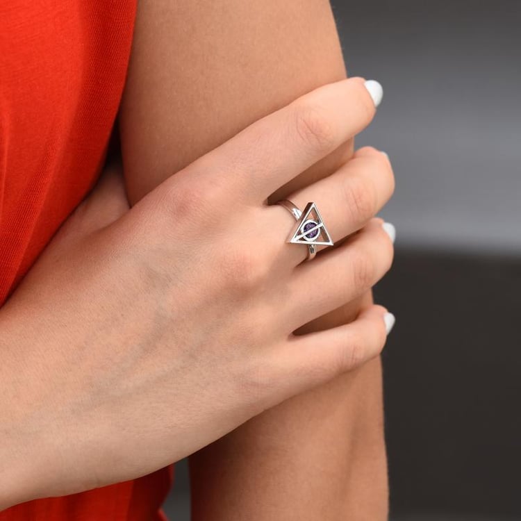 Magický zlatý prsteň s ametystom Harry Potter 45827