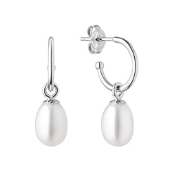 Strieborné visiace náušnice s perlou Lelle