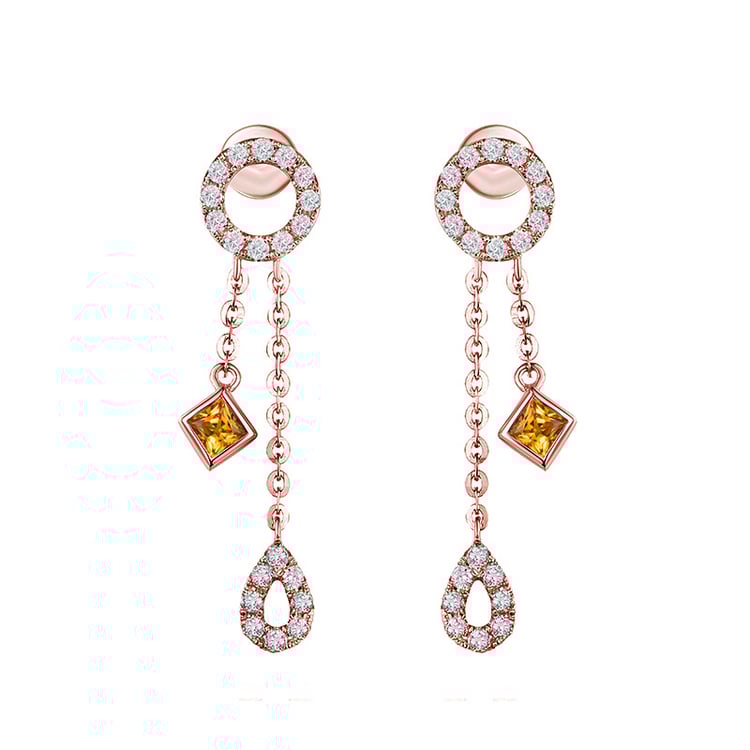 Zafírové náušnice z ružového zlata 79568