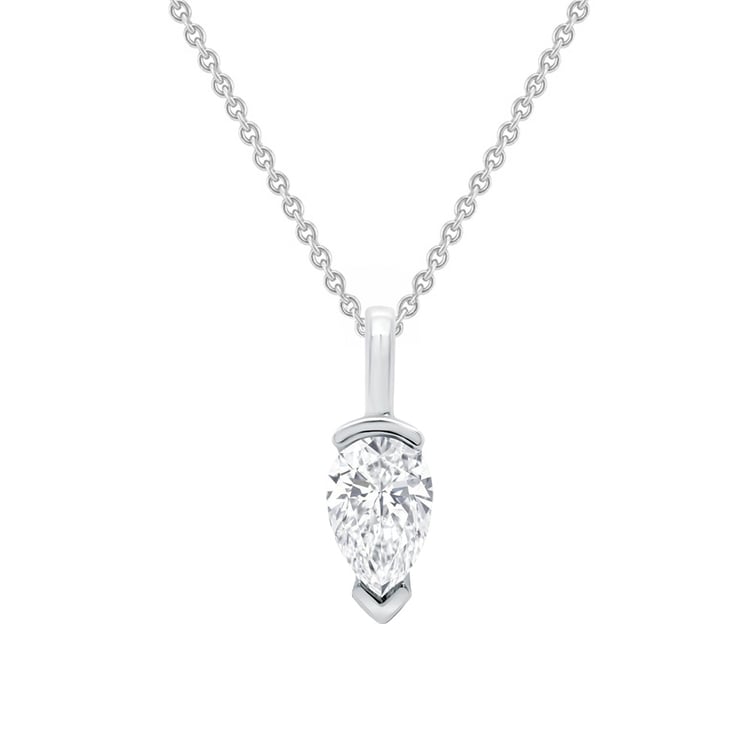 Minimalistický prívesok zo striebra s lab-grown diamantom v tvare pear Malena 162240