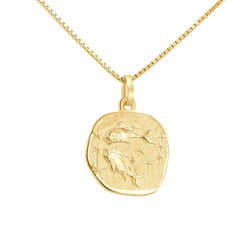 Zlatý prívesok so symbolmi znamenia zverokruhu Ryby