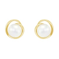 Strieborné perlové náušnice Colton