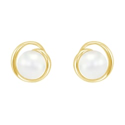 Strieborné perlové náušnice Colton