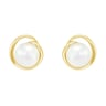 Strieborné pozlatené náušnice s perlou