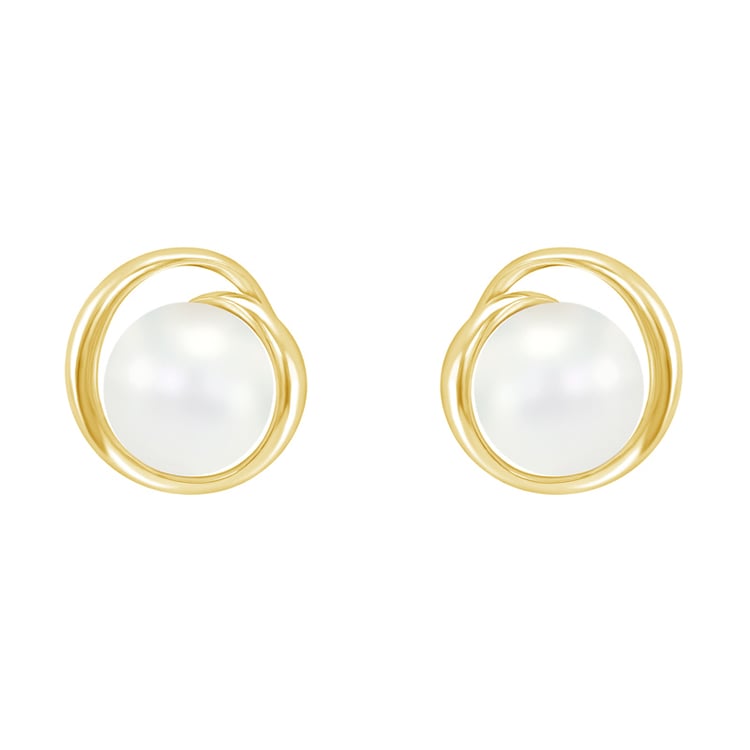 Strieborné pozlatené náušnice s perlou