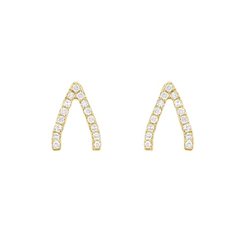 Strieborné náušnice s lab-grown diamantmi Wishbone