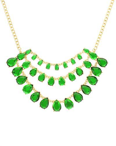 Pozlátený náhrdelník zelený