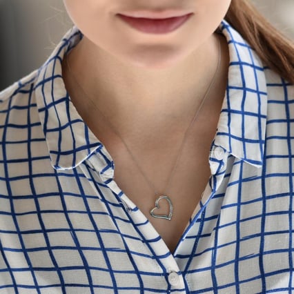 Strieborný prívesok srdce s akvamarínmi a ružovým zafírom Janey