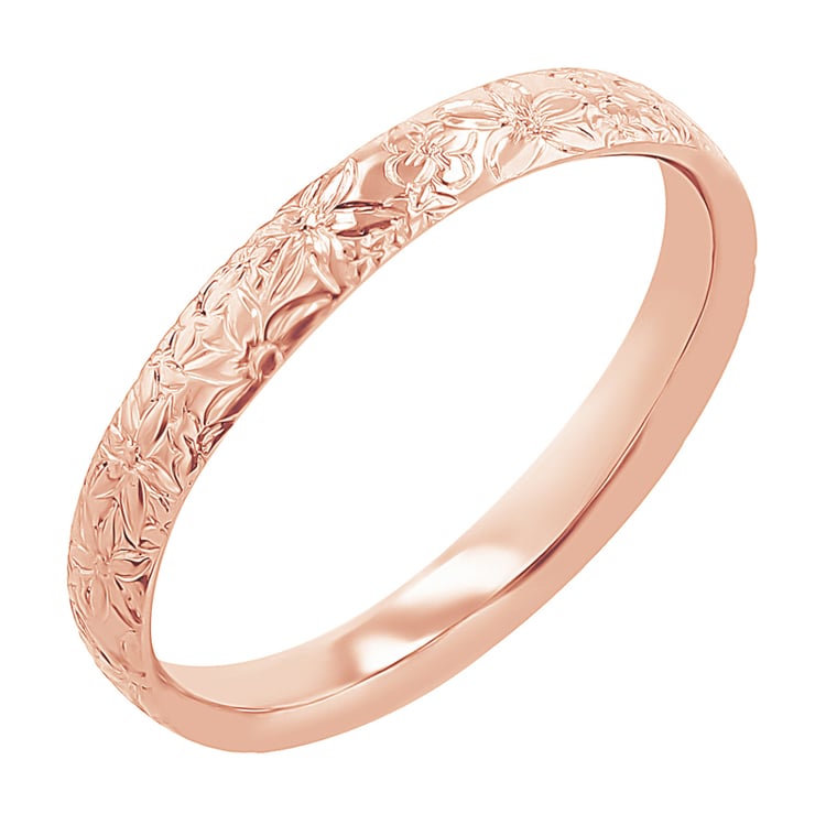 Svadobné obrúčky s ručnou rytinou kvetov Alanis 117262