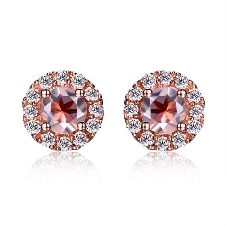 Pozlátené náušnice s morganitmi a zirkónmi Finnech