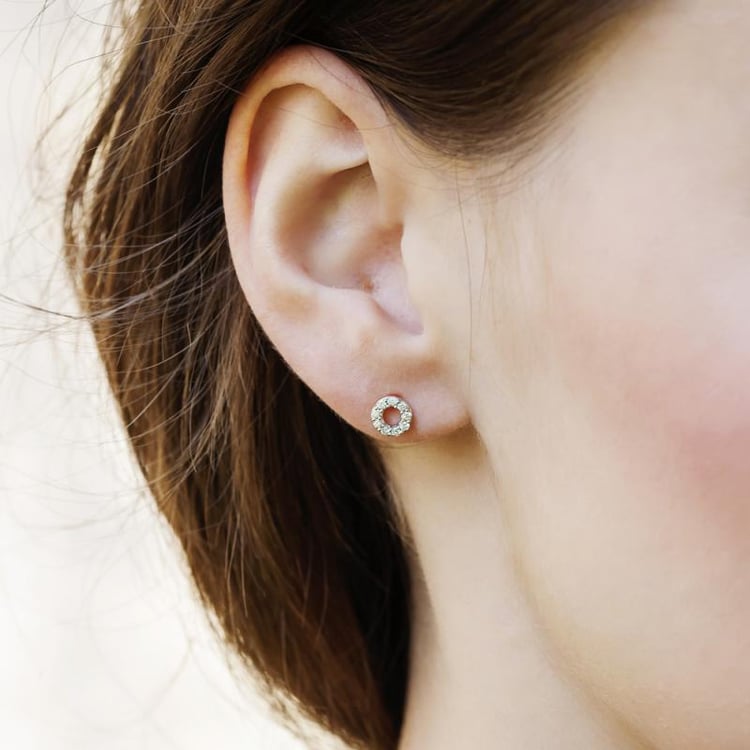 Zlaté náušnice s diamantmi 11795