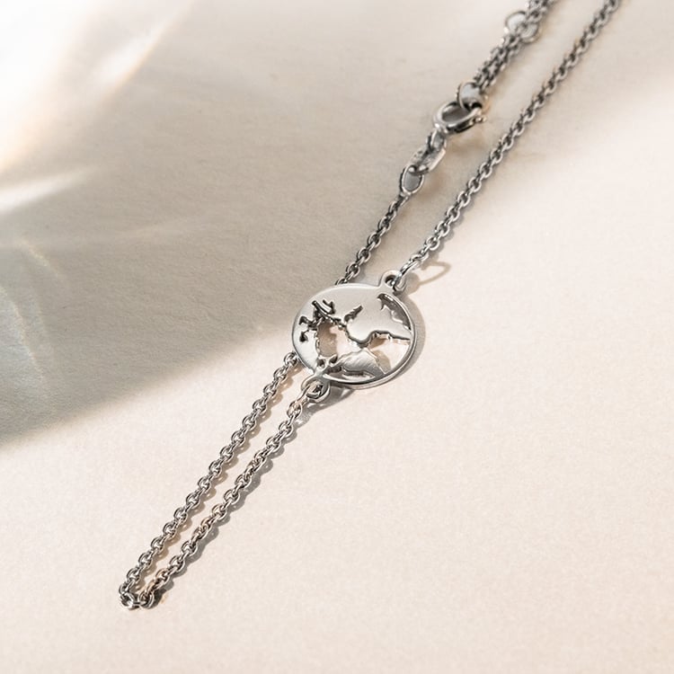 Zlatý náramok na nohu s mapou sveta Alissa 140997