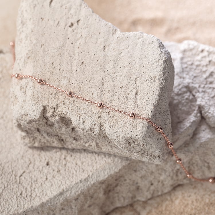 Retiazka s guličkami 45 cm zo striebra 124443