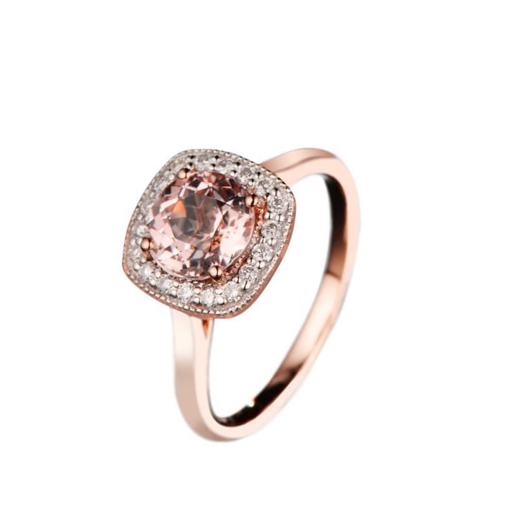 Morganitový prsteň z ružového zlata Slawa