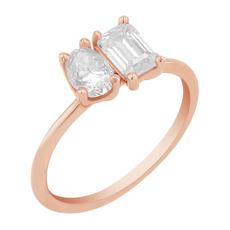 Zásnubný prsteň Toi et Moi s moissanitmi Zoey