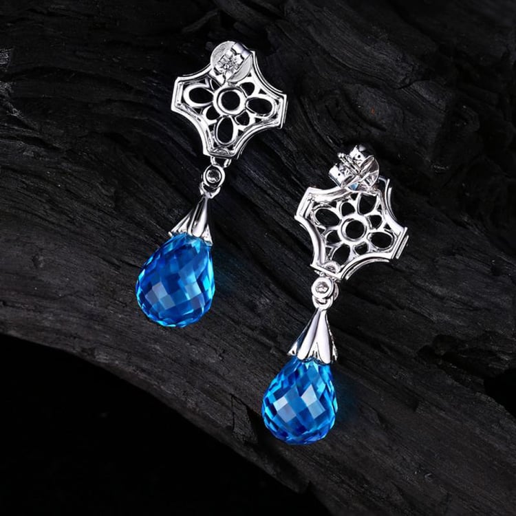 Zlaté náušnice s topásmi 16306