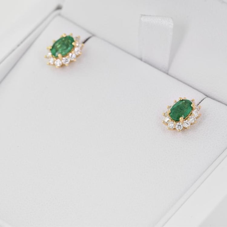 Smaragdové zlaté náušnice 10264