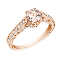 Zásnubný prsteň s morganitom a diamantmi Zeon