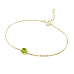 Strieborný náramok s olivínom Rollie