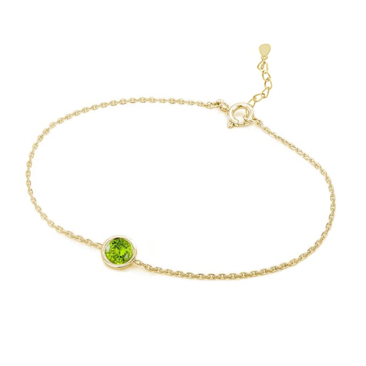 Strieborný náramok s olivínom Rollie