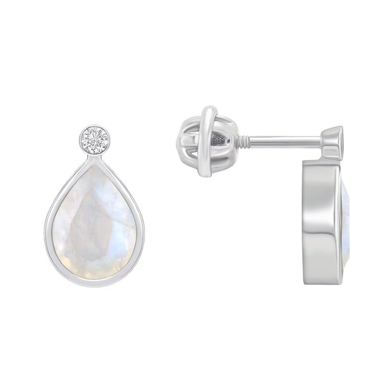 Zlaté náušnice s mesačným kameňom 65604