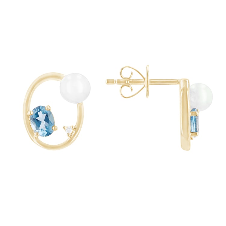 Zlaté náušnice s perlou 87478