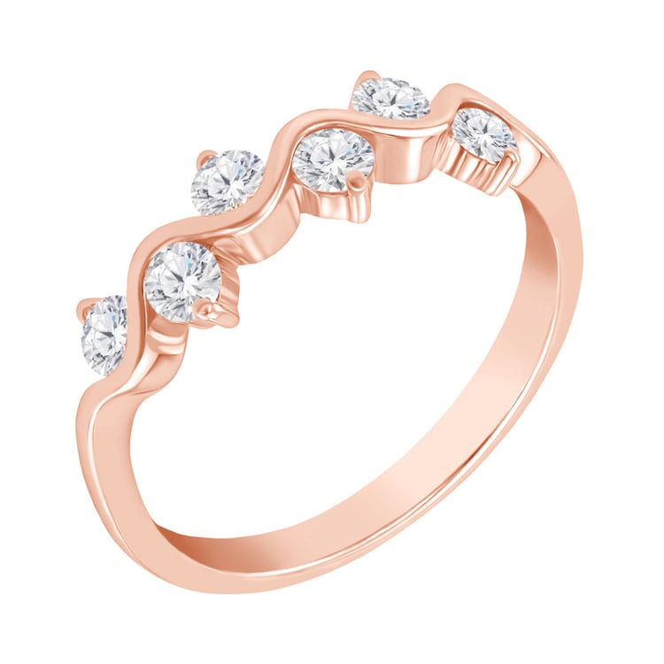 Prsteň z ružového zlata so šesticou diamantov Vifra