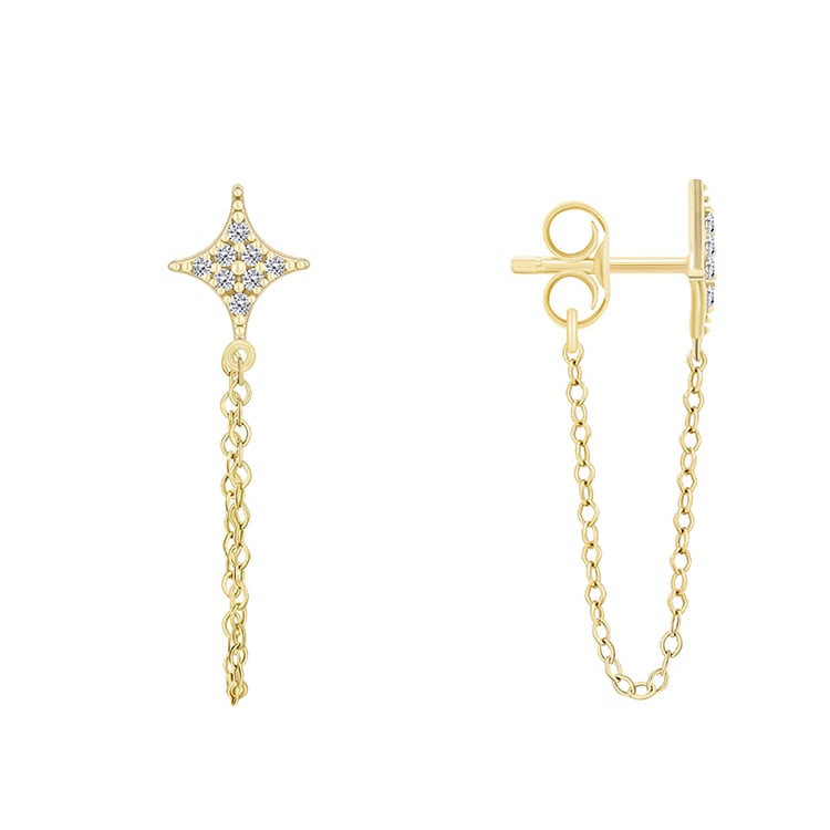 Náušnice s diamantovými hviezdami 90874