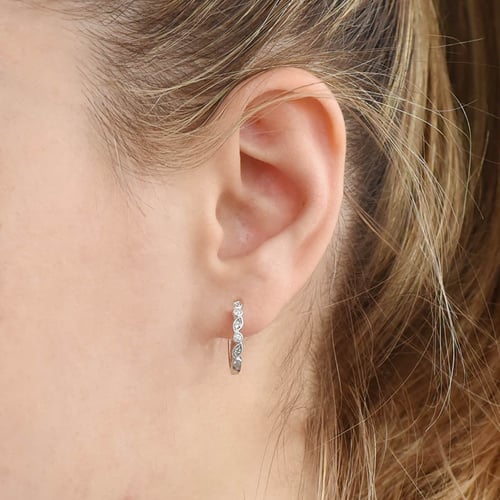 Strieborné kruhové náušnice s lab-grown diamantmi Sprita