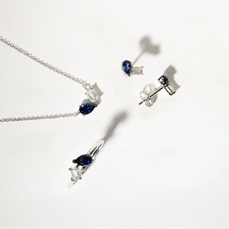 Prsteň Toi et Moi s lab-grown diamantom a zafírom Eri 134998