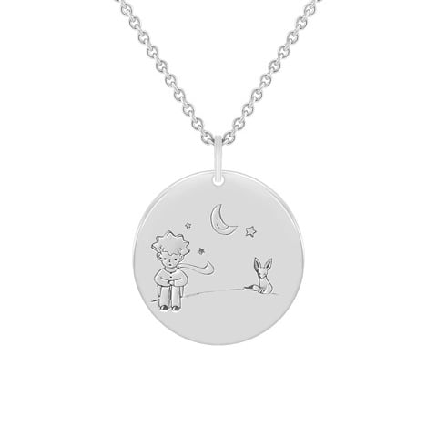 Platinový prívesok princ a líška s gravírom vašej voľby Petit