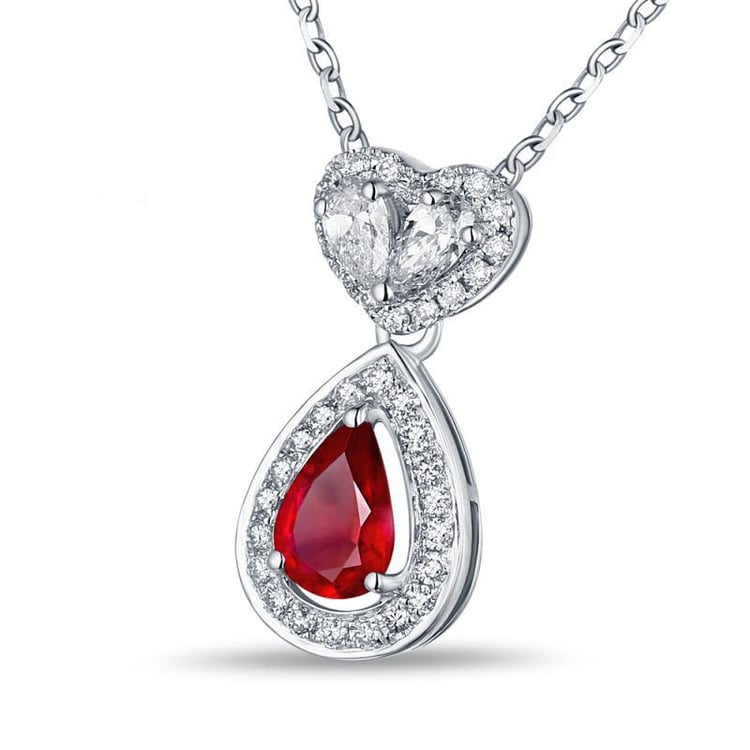 Zlatý náhrdelník s rubínom 16852