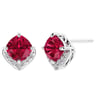 Strieborné rubínové náušnice