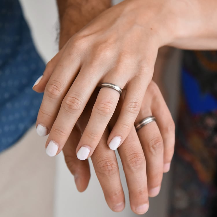 Snubné prstene z titánu a striebra Ventura 108480