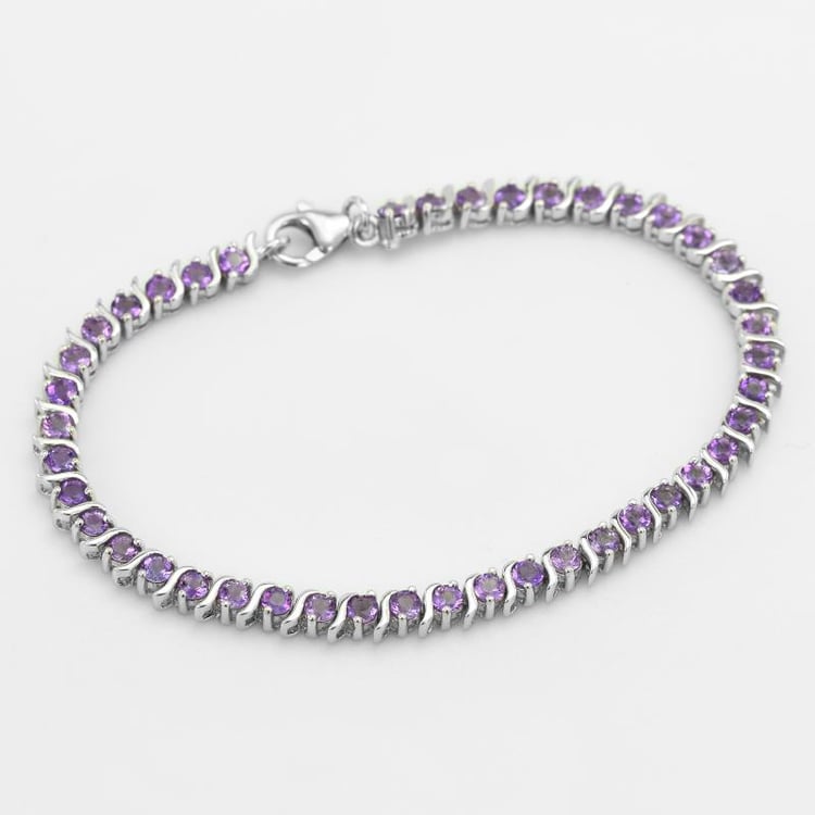 Strieborný náramok s ametystmi 51598