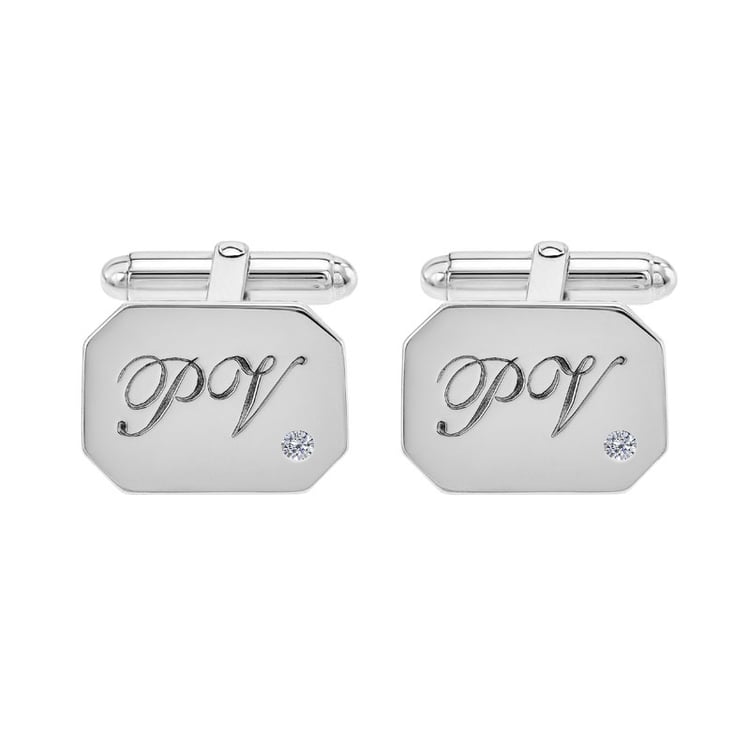 Strieborné manžetové gombíky s diamantmi