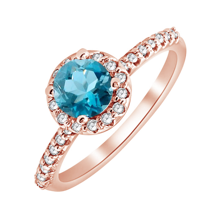 Topásový prsteň z ružového zlata 79246