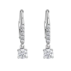 Zlaté visiací náušnice s 0.2ct prírodným diamantom Sumaya