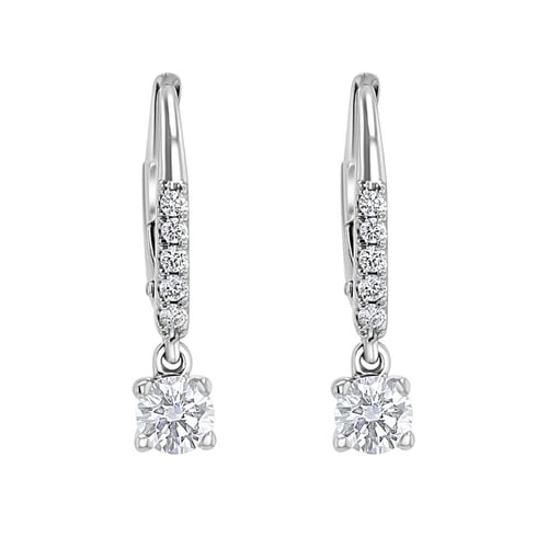 Zlaté visiací náušnice s 0.2ct prírodným diamantom Sumaya